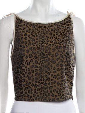 Vintage Fendi Leopard Print Cropped Tank Top